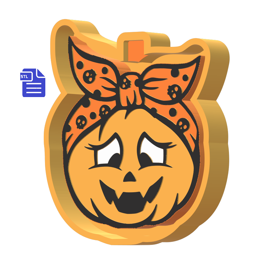 Pumpkin with Scarf Silicone Mold Housing STL File
