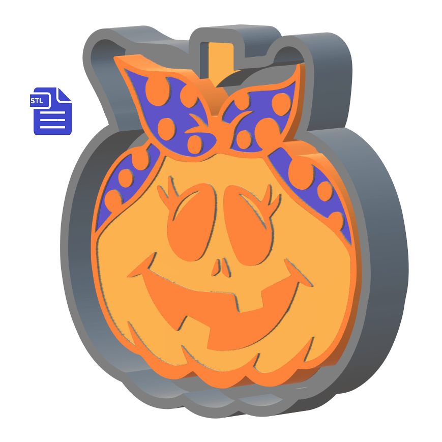 Pumpkin with Scarf Silicone Mold Housing STL File