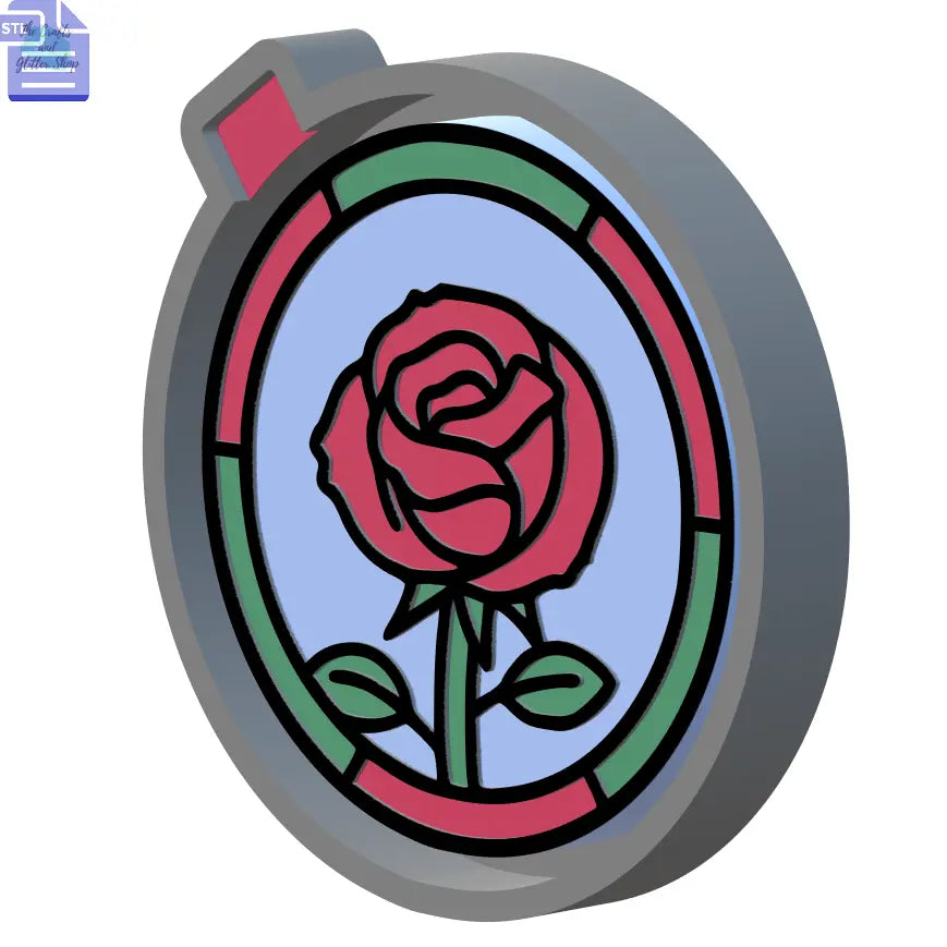 Rose Stained Glass Silicone Mold Housing STL File