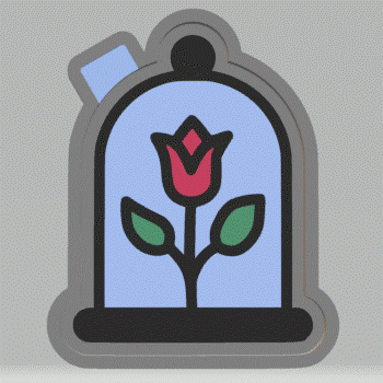 Rose in Glass Dome Silicone Mold Housing STL File