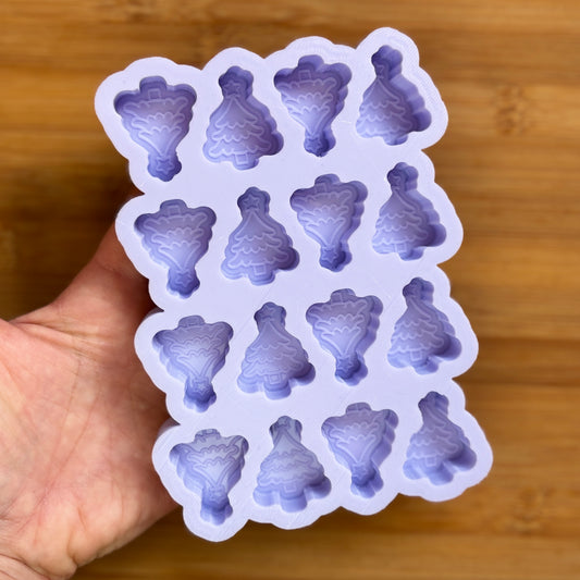 Food safe 3cm Christmas Tree Silicone Mold with 16 cavities.