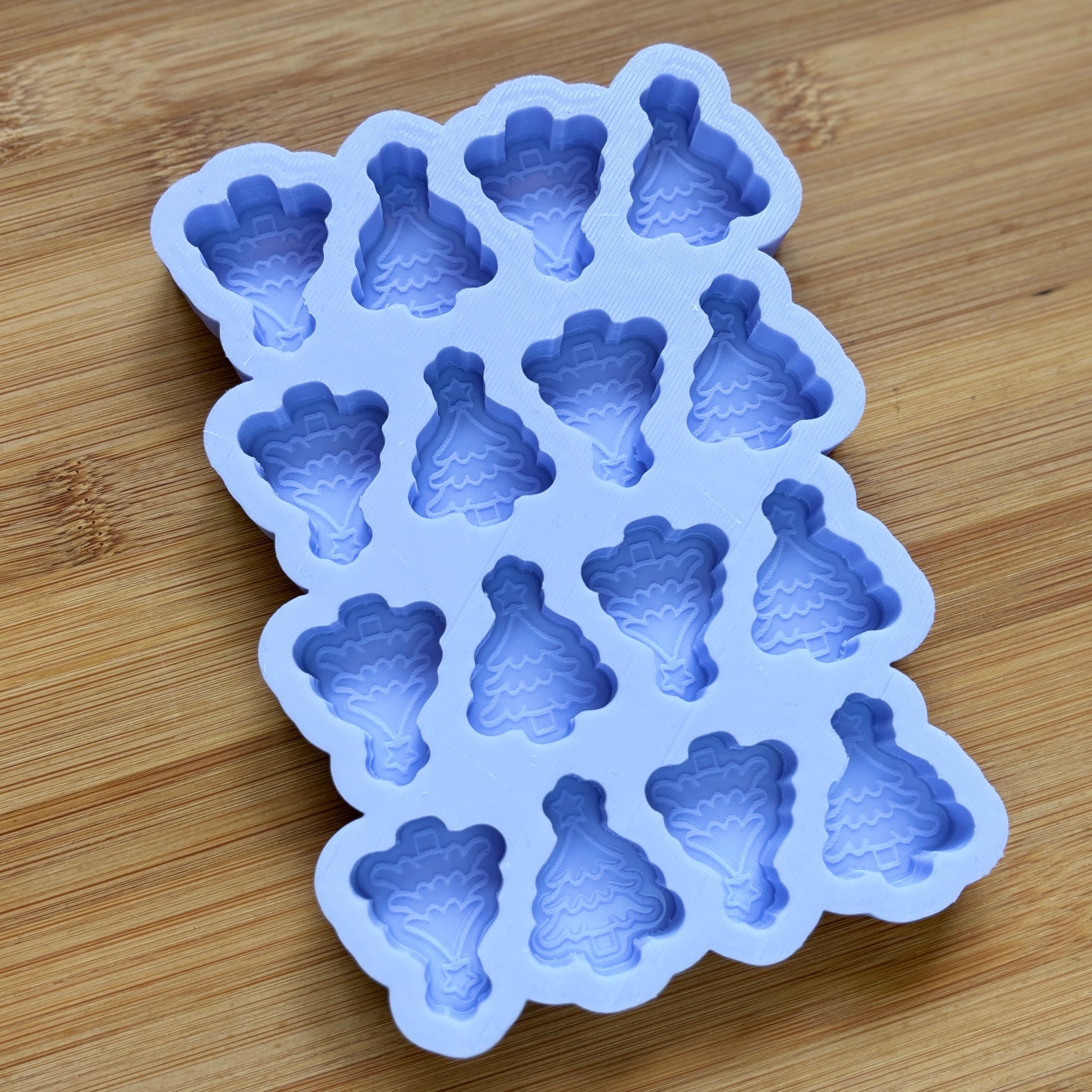 Food safe 3cm Christmas Tree Silicone Mold with 16 cavities.