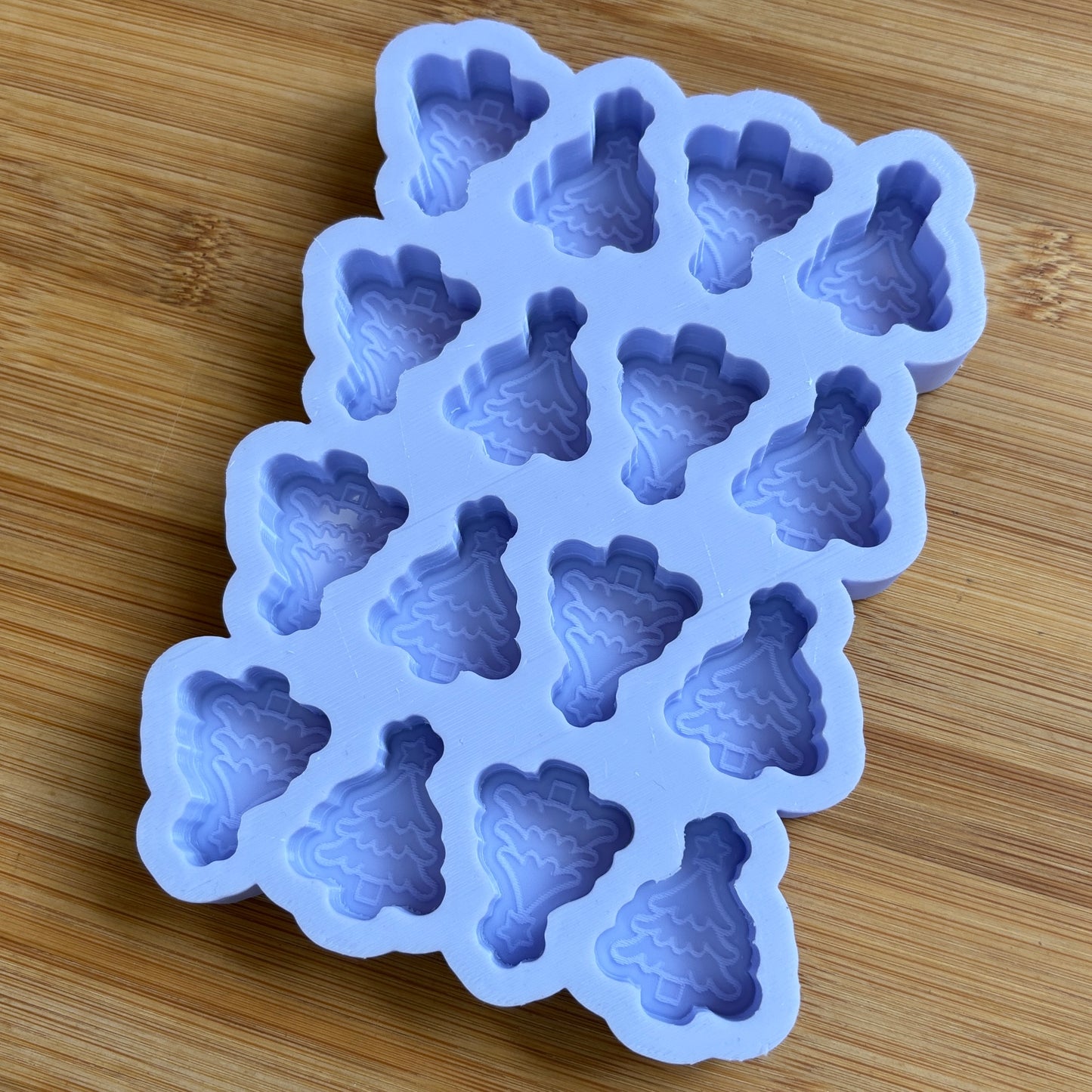 Food safe 3cm Christmas Tree Silicone Mold with 16 cavities.