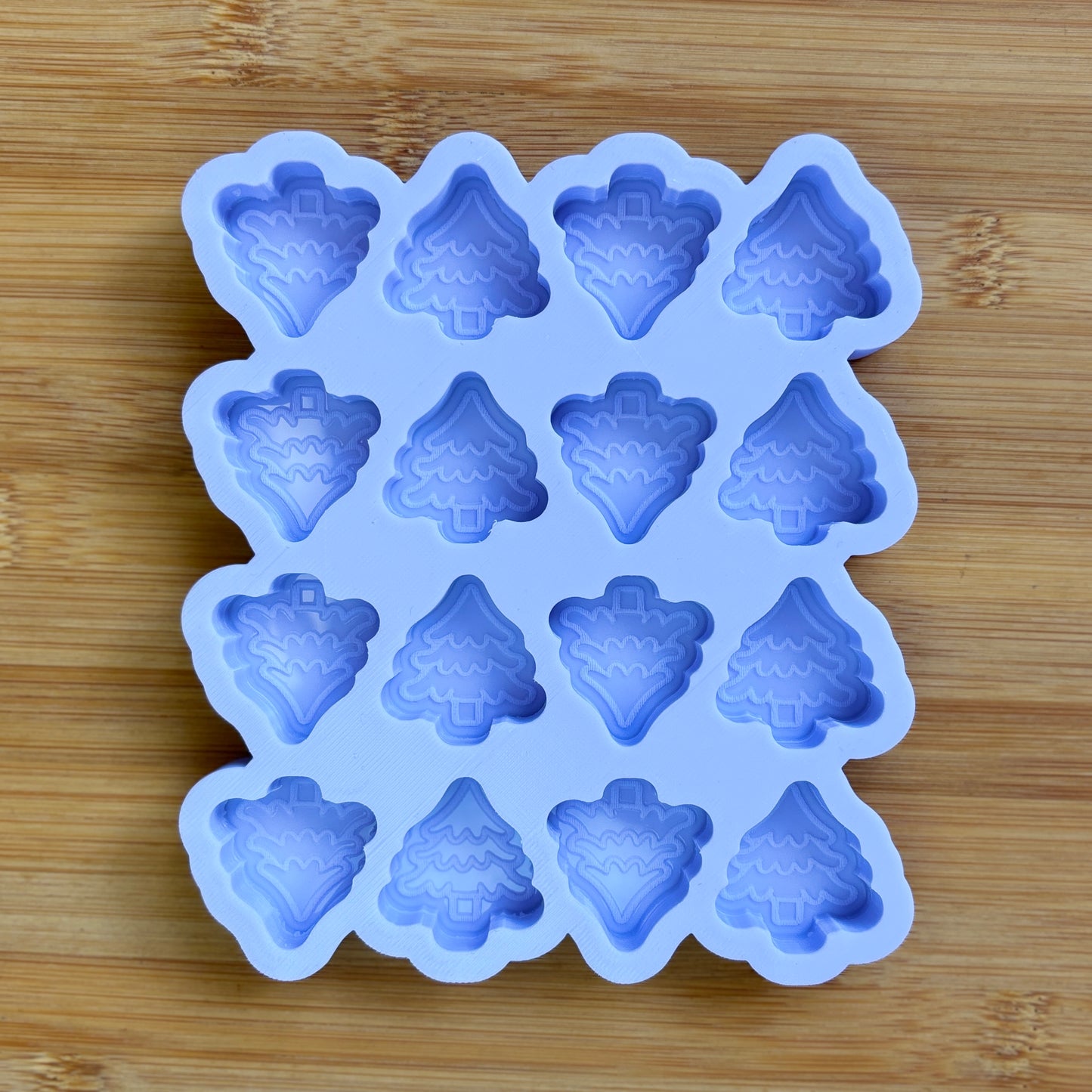 Food Safe Tree Silicone Mold with 16 cavities of 3 cm each.