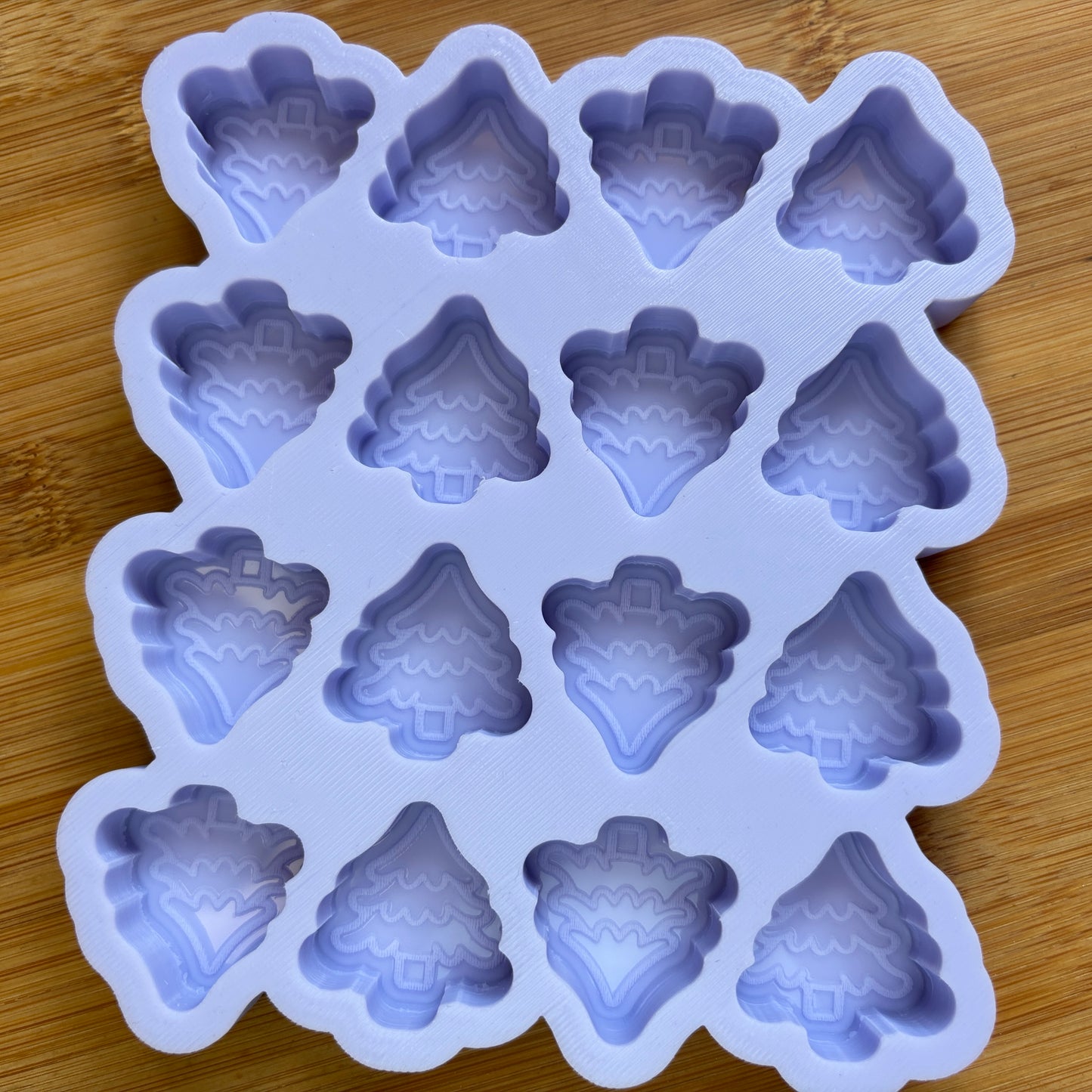 Food Safe Tree Silicone Mold with 16 cavities of 3 cm each.