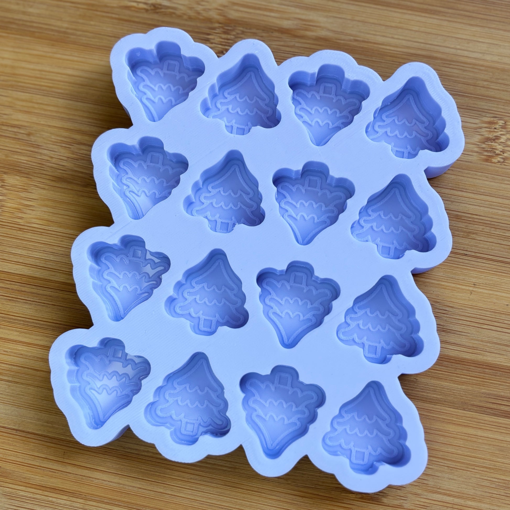 Food Safe Tree Silicone Mold with 16 cavities of 3 cm each.