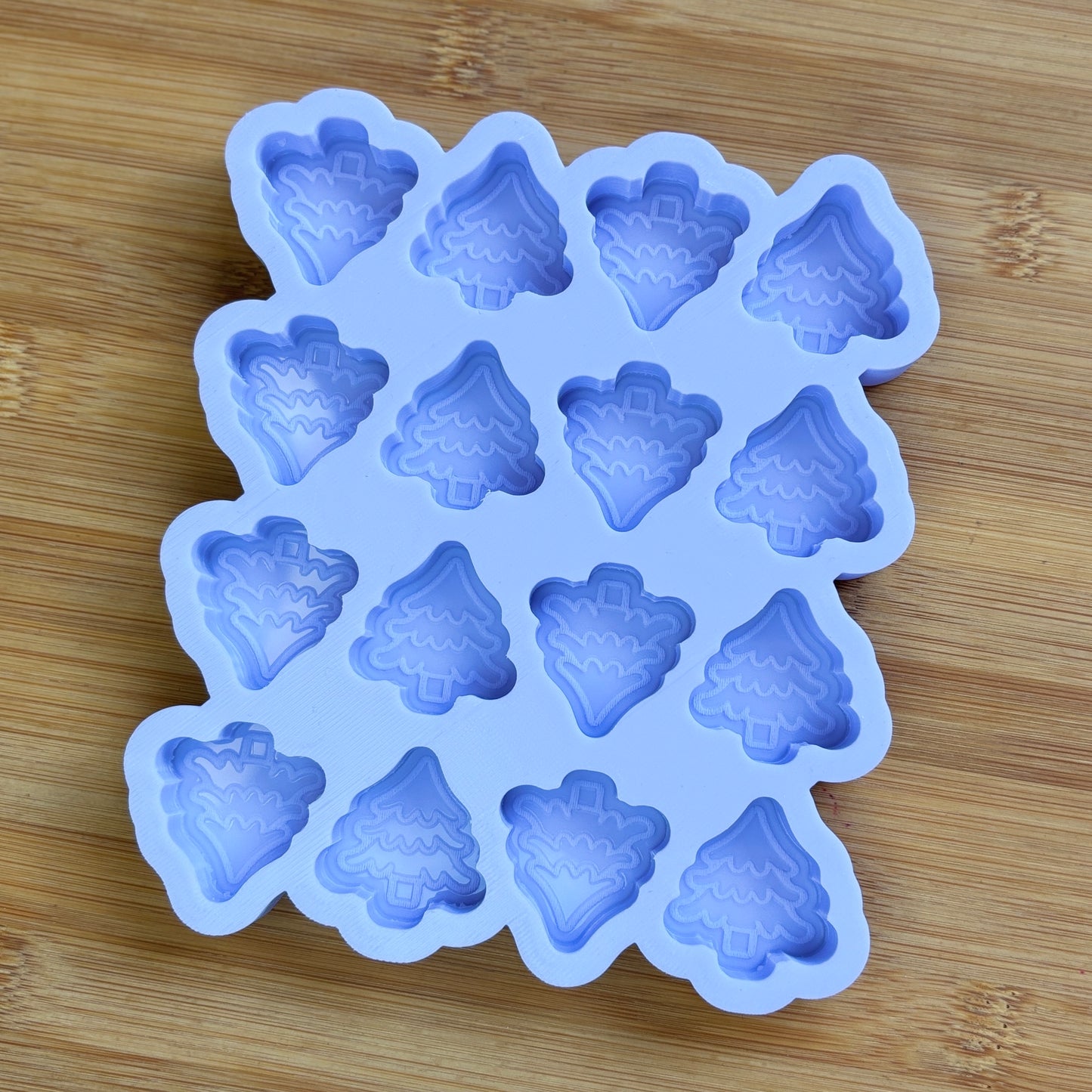 Food Safe Tree Silicone Mold with 16 cavities of 3 cm each.