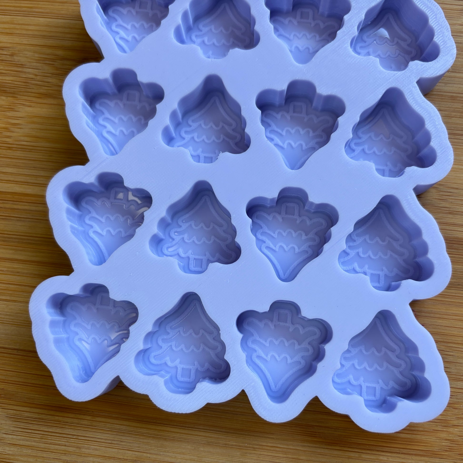 Food Safe Tree Silicone Mold with 16 cavities of 3 cm each.