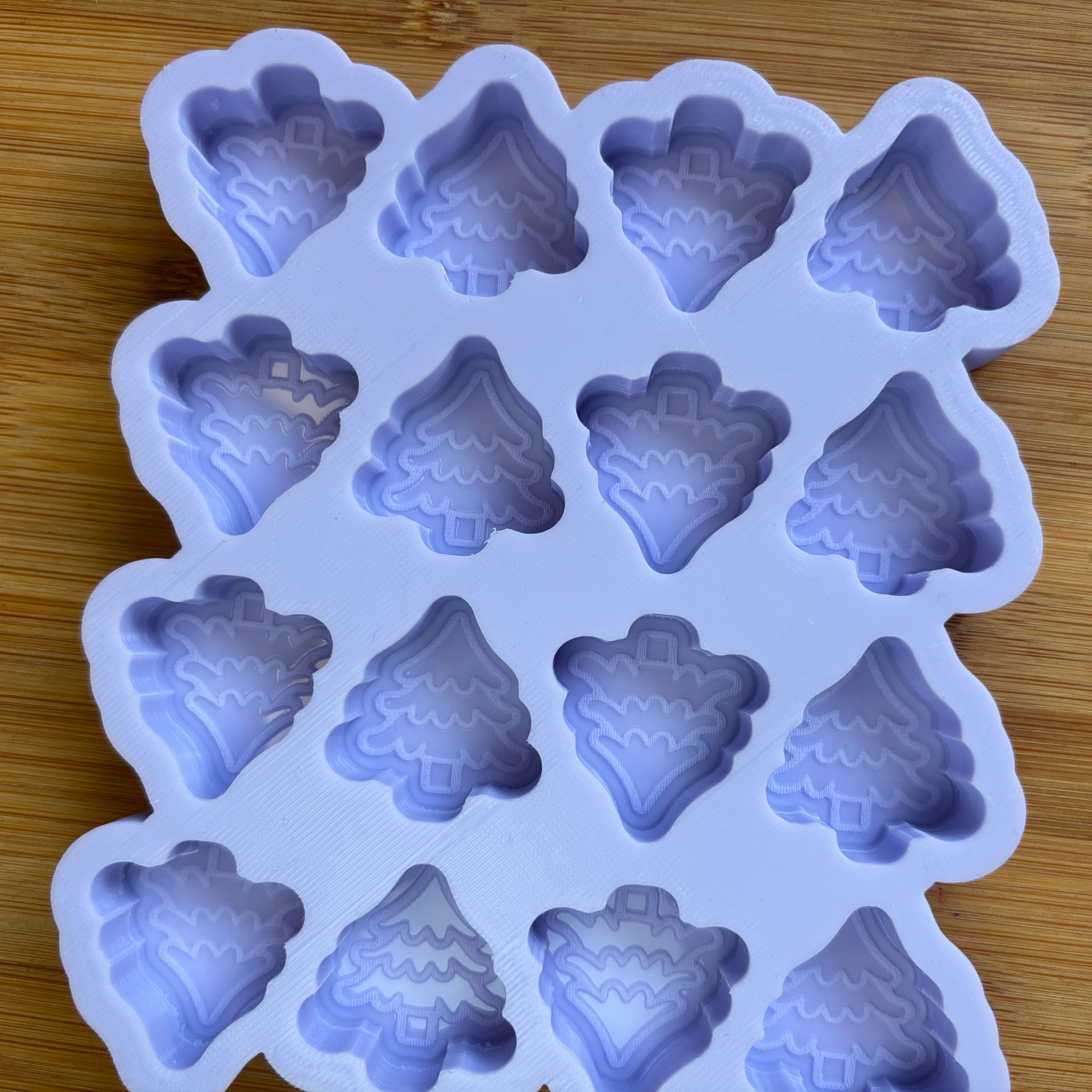 Food Safe Tree Silicone Mold with 16 cavities of 3 cm each.