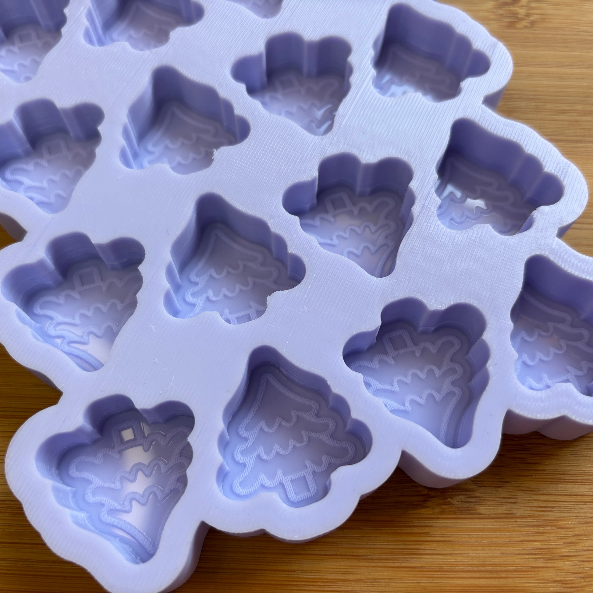 Food Safe Tree Silicone Mold with 16 cavities of 3 cm each.