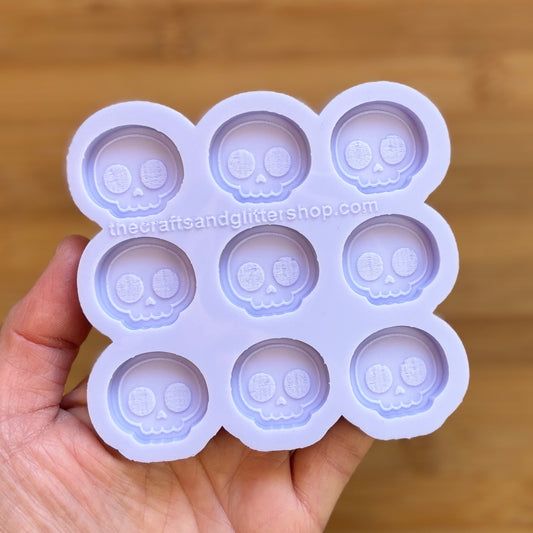 Cute Skull Silicone Mold with 9 cavities of 1 inch each made from food safe silicone