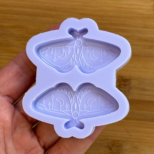 Moth silicone mold with 2 cavities made from food safe silicone.