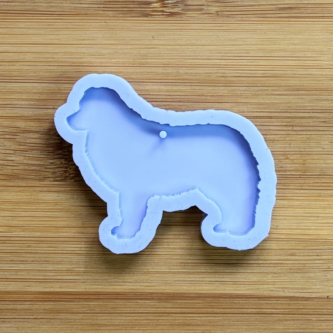 Miniature American Shepherd silicone mold with 1 cavity, made with food safe silicone.