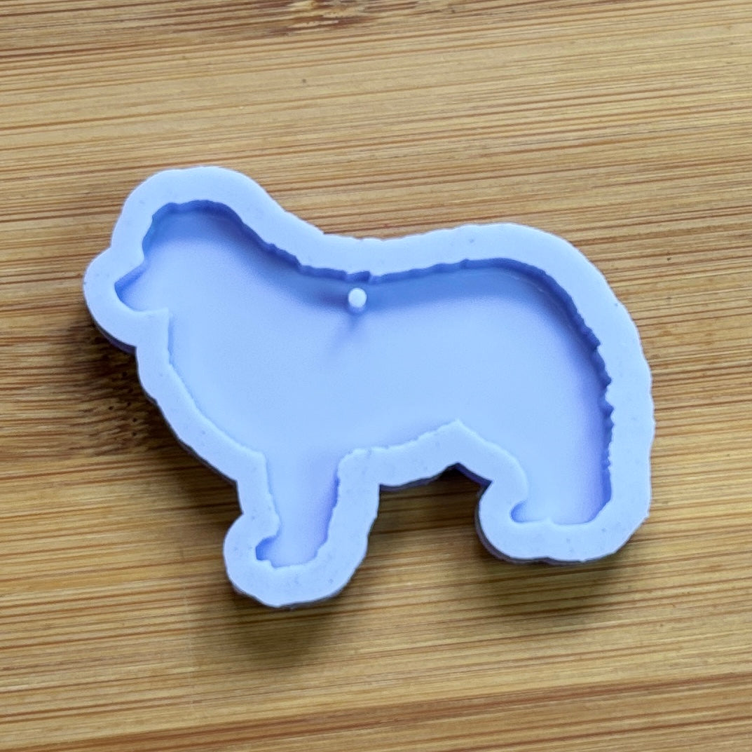 Miniature American Shepherd silicone mold with 1 cavity, made with food safe silicone.