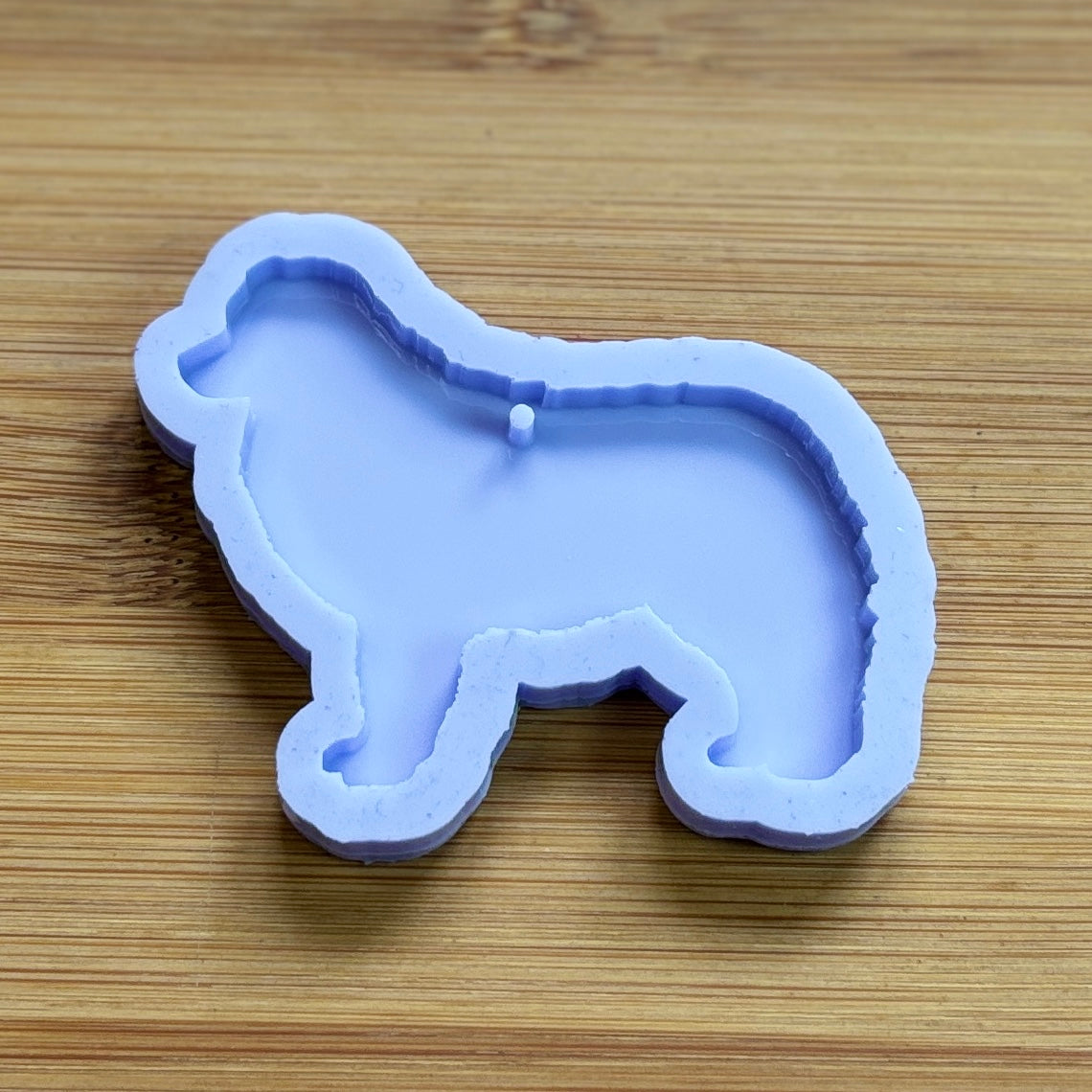 Miniature American Shepherd silicone mold with 1 cavity, made with food safe silicone.