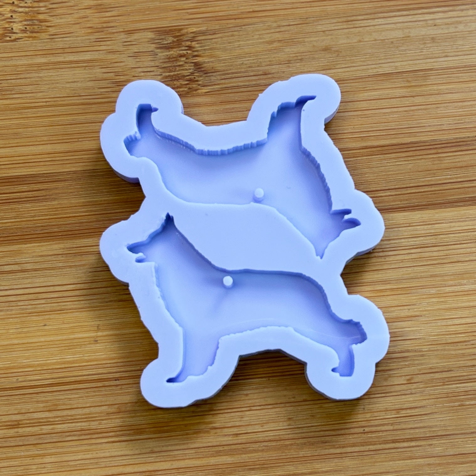 White Shepherd Silicone Mold with 2 cavities, made with Food Safe Silicone suitable for both food and craft projects.