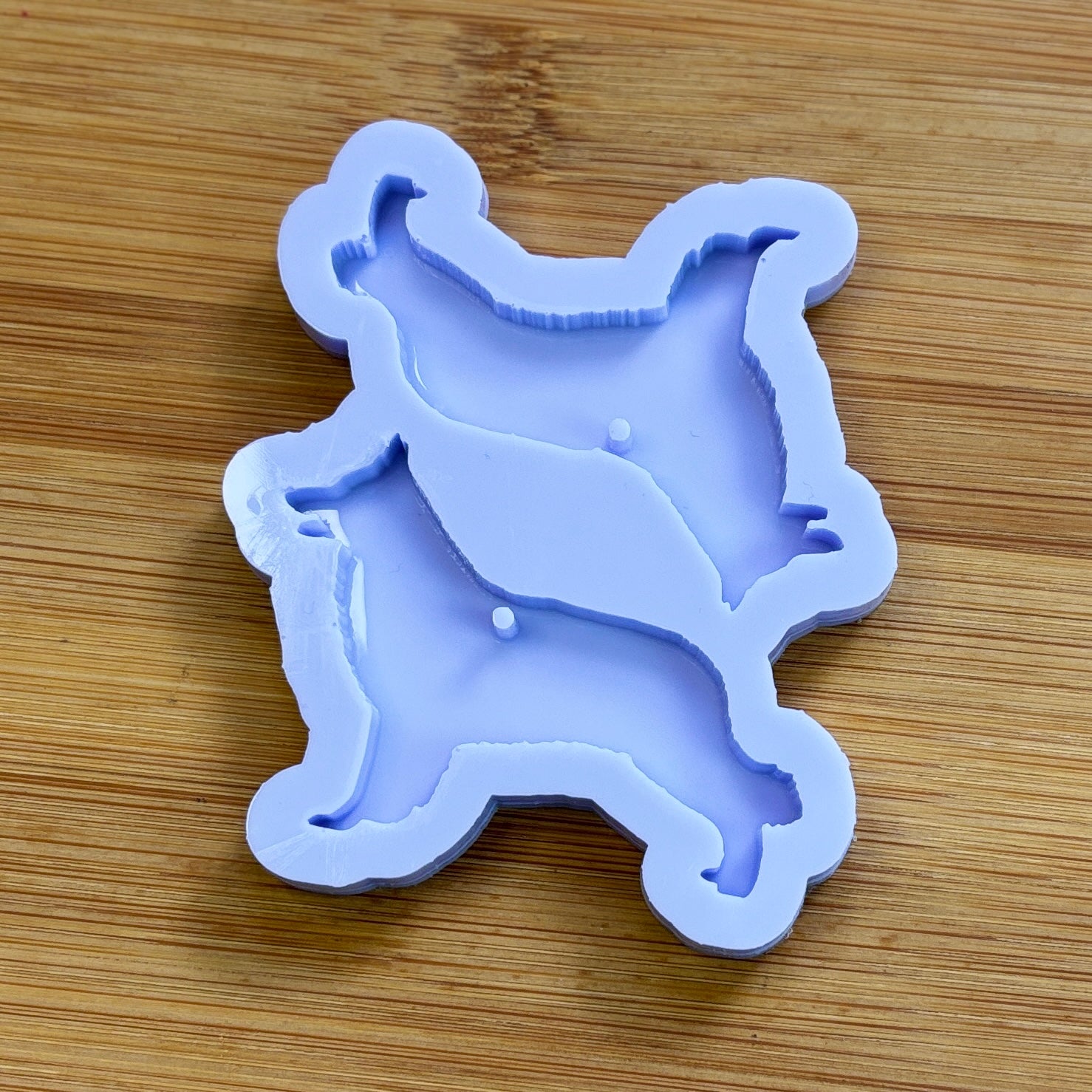 White Shepherd Silicone Mold with 2 cavities, made with Food Safe Silicone suitable for both food and craft projects.