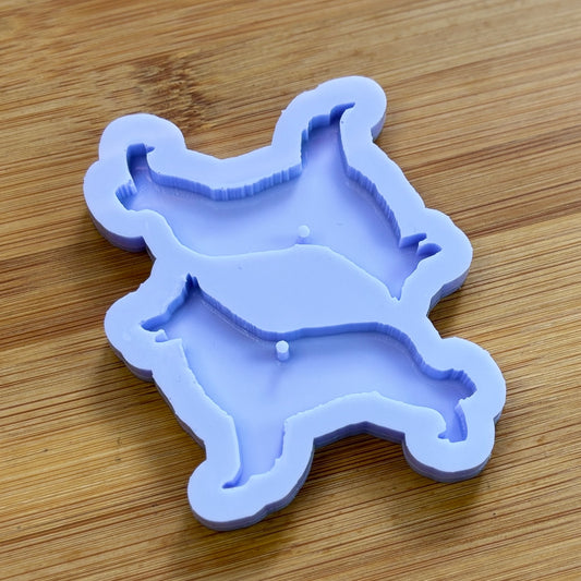 White Shepherd Silicone Mold with 2 cavities, made with Food Safe Silicone suitable for both food and craft projects.