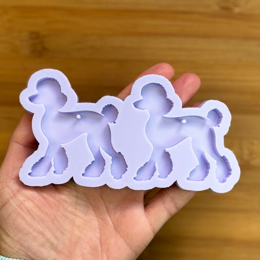 Poodle Silicone Mold with 2 cavities, made with Food Safe Silicone suitable for both food and craft projects.