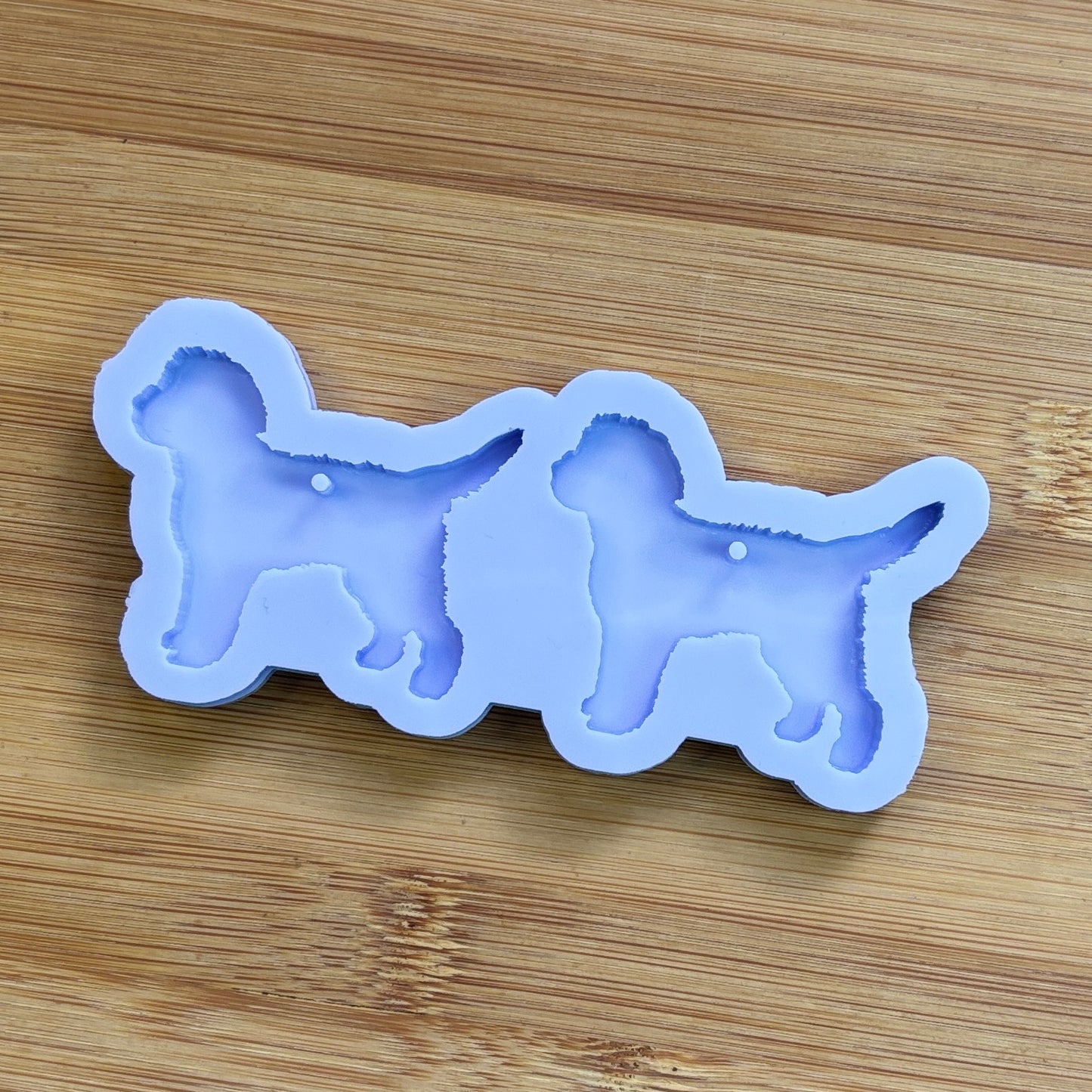 Cockapoo Silicone Mold with 2 cavities, made with Food Safe Silicone suitable for both food and craft projects.