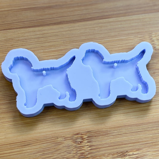 Cockapoo Silicone Mold with 2 cavities, made with Food Safe Silicone suitable for both food and craft projects.