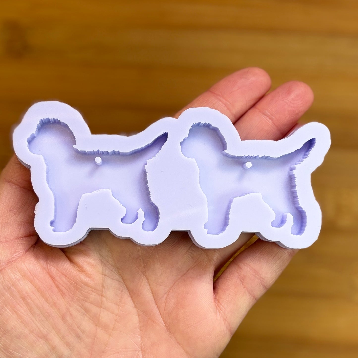 Cockapoo Silicone Mold with 2 cavities, made with Food Safe Silicone suitable for both food and craft projects.