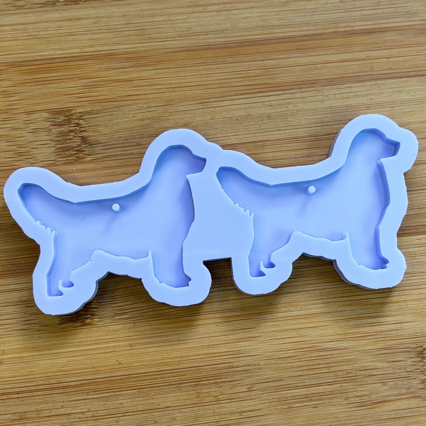 Golden Retriever Silicone Mold with 2 cavities, made with Food Safe Silicone suitable for both food and craft projects.