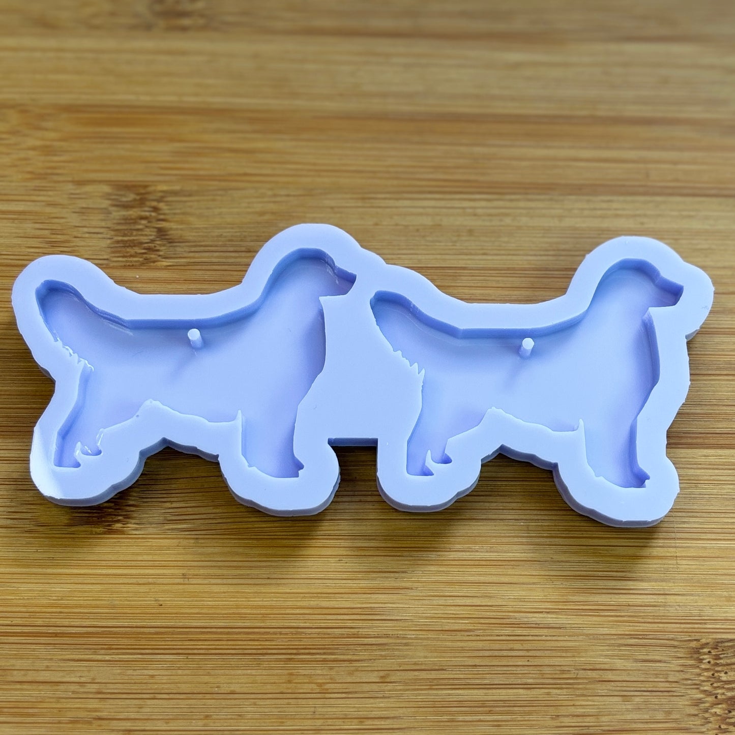 Golden Retriever Silicone Mold with 2 cavities, made with Food Safe Silicone suitable for both food and craft projects.