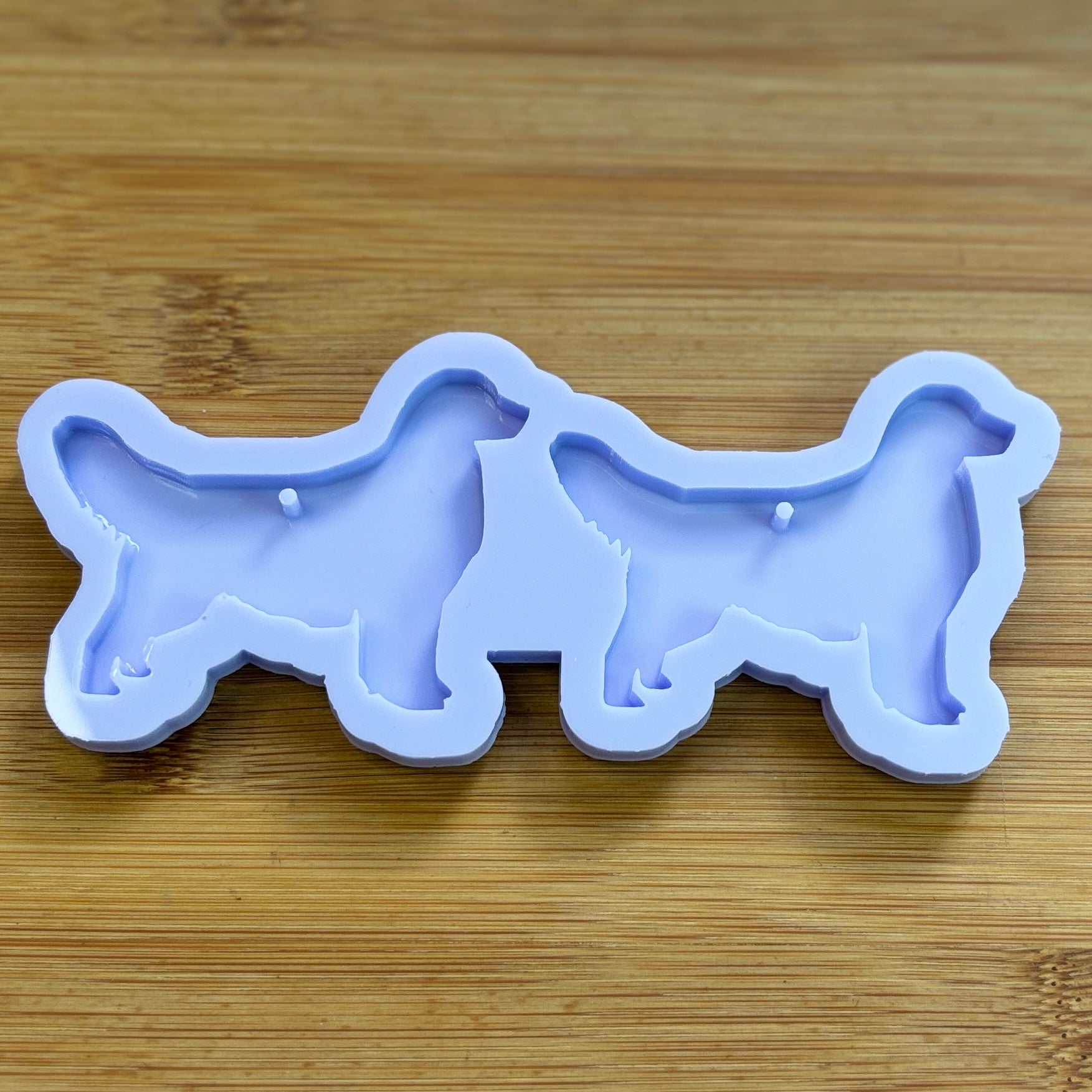 Golden Retriever Silicone Mold with 2 cavities, made with Food Safe Silicone suitable for both food and craft projects.