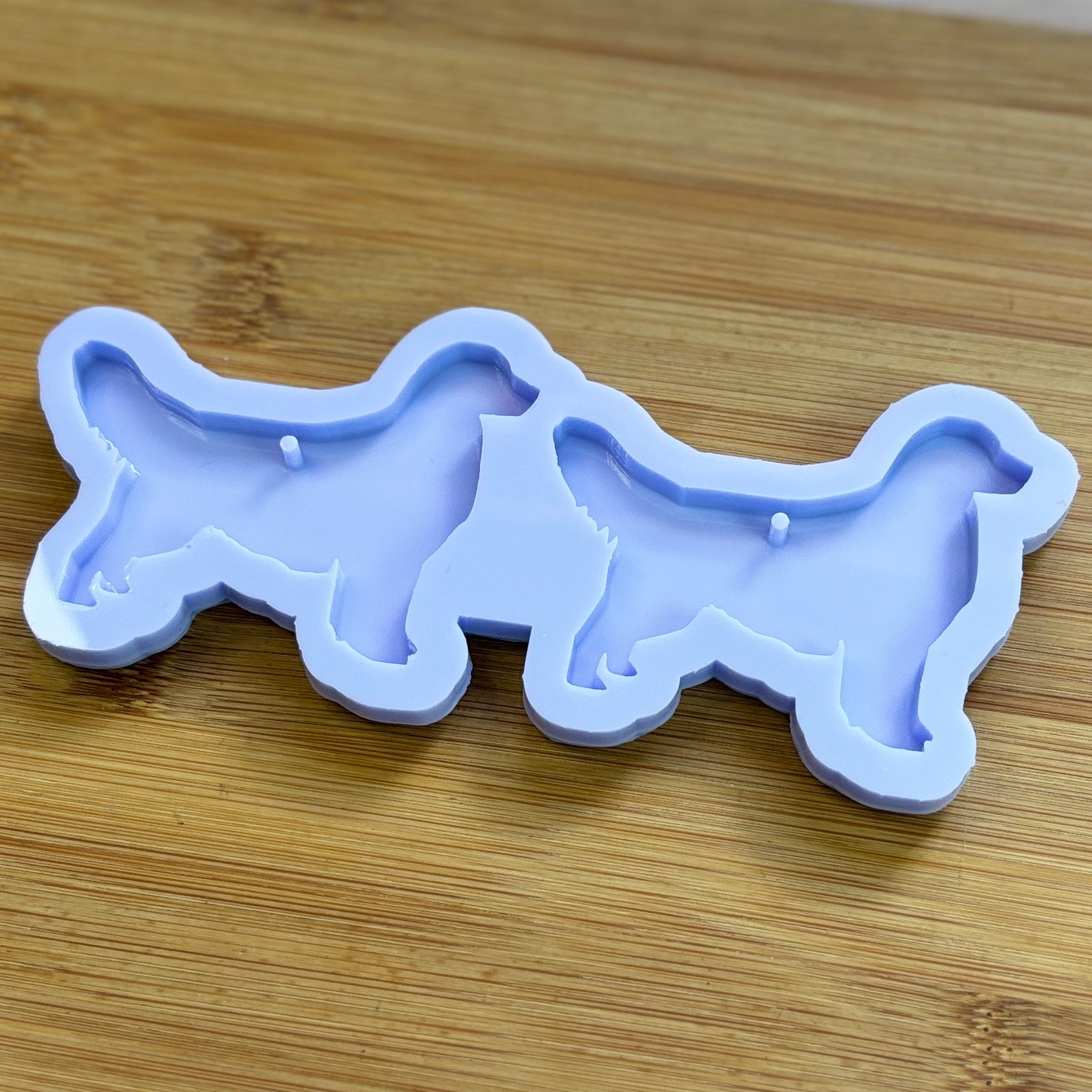 Golden Retriever Silicone Mold with 2 cavities, made with Food Safe Silicone suitable for both food and craft projects.