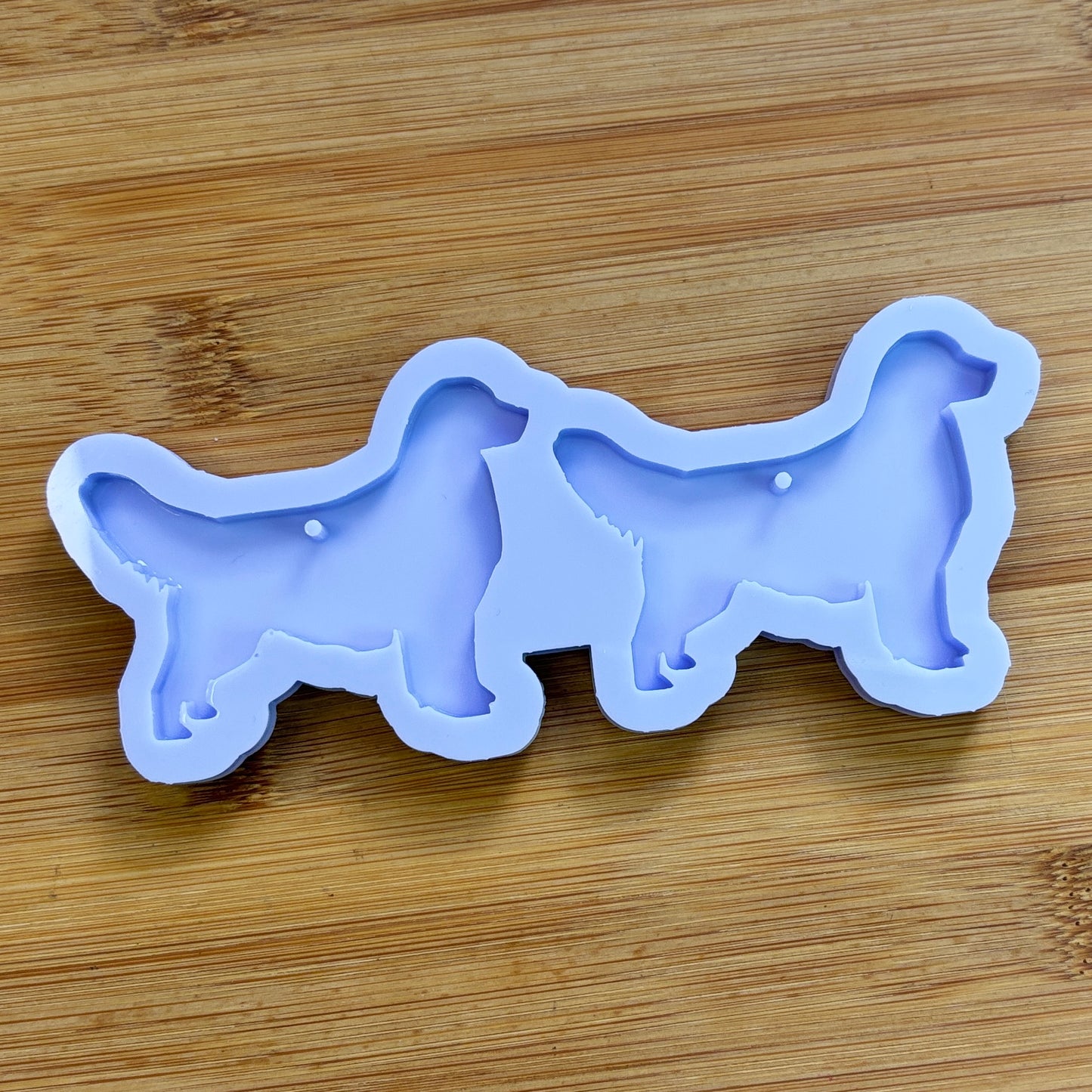 Golden Retriever Silicone Mold with 2 cavities, made with Food Safe Silicone suitable for both food and craft projects.