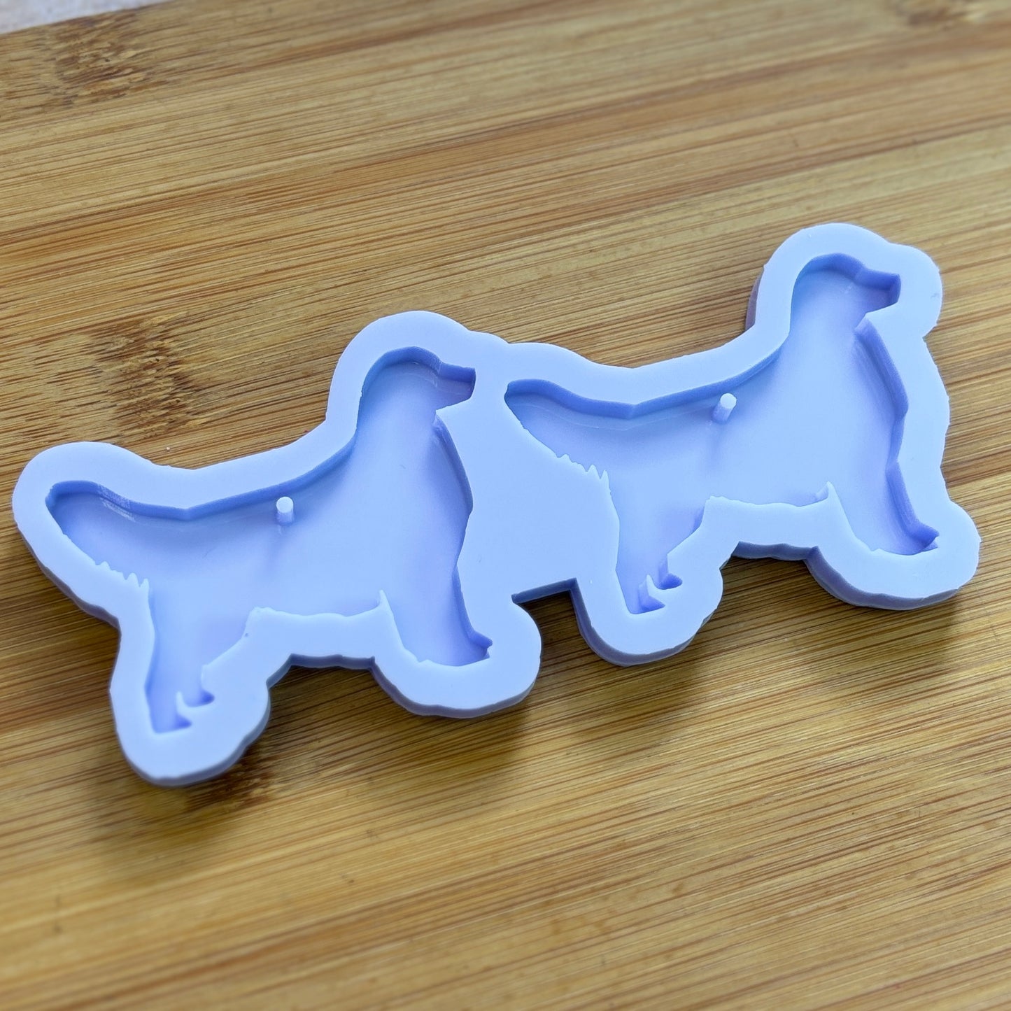 Golden Retriever Silicone Mold with 2 cavities, made with Food Safe Silicone suitable for both food and craft projects.