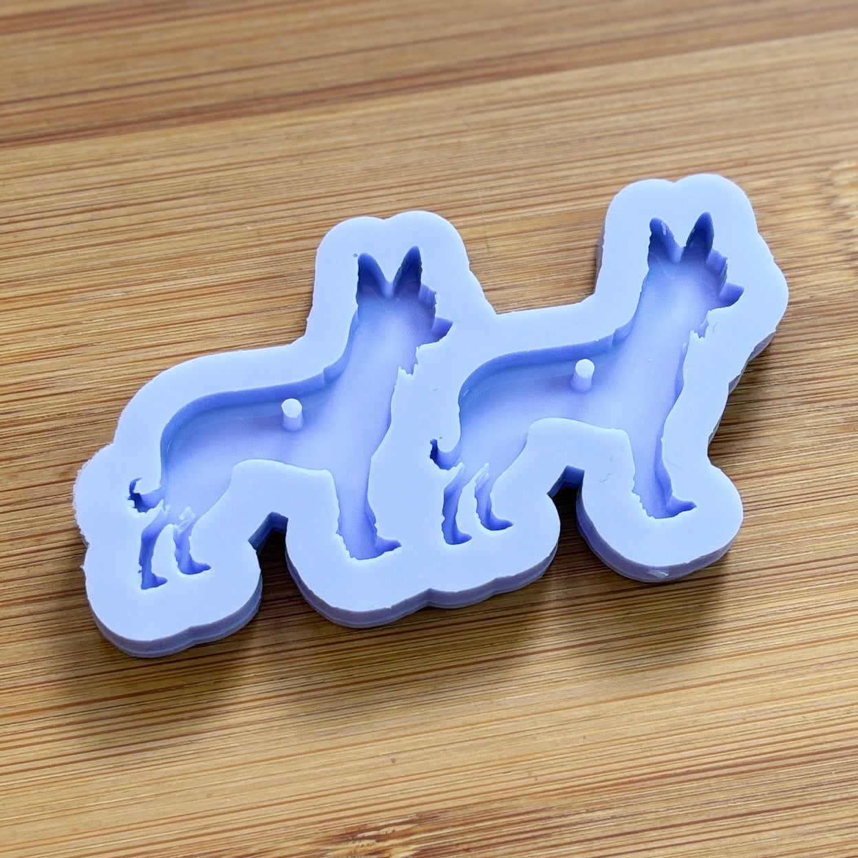 Chinese Crested Powder Puff Silicone Mold with 2 cavities, made with Food Safe Silicone suitable for both food and craft projects.