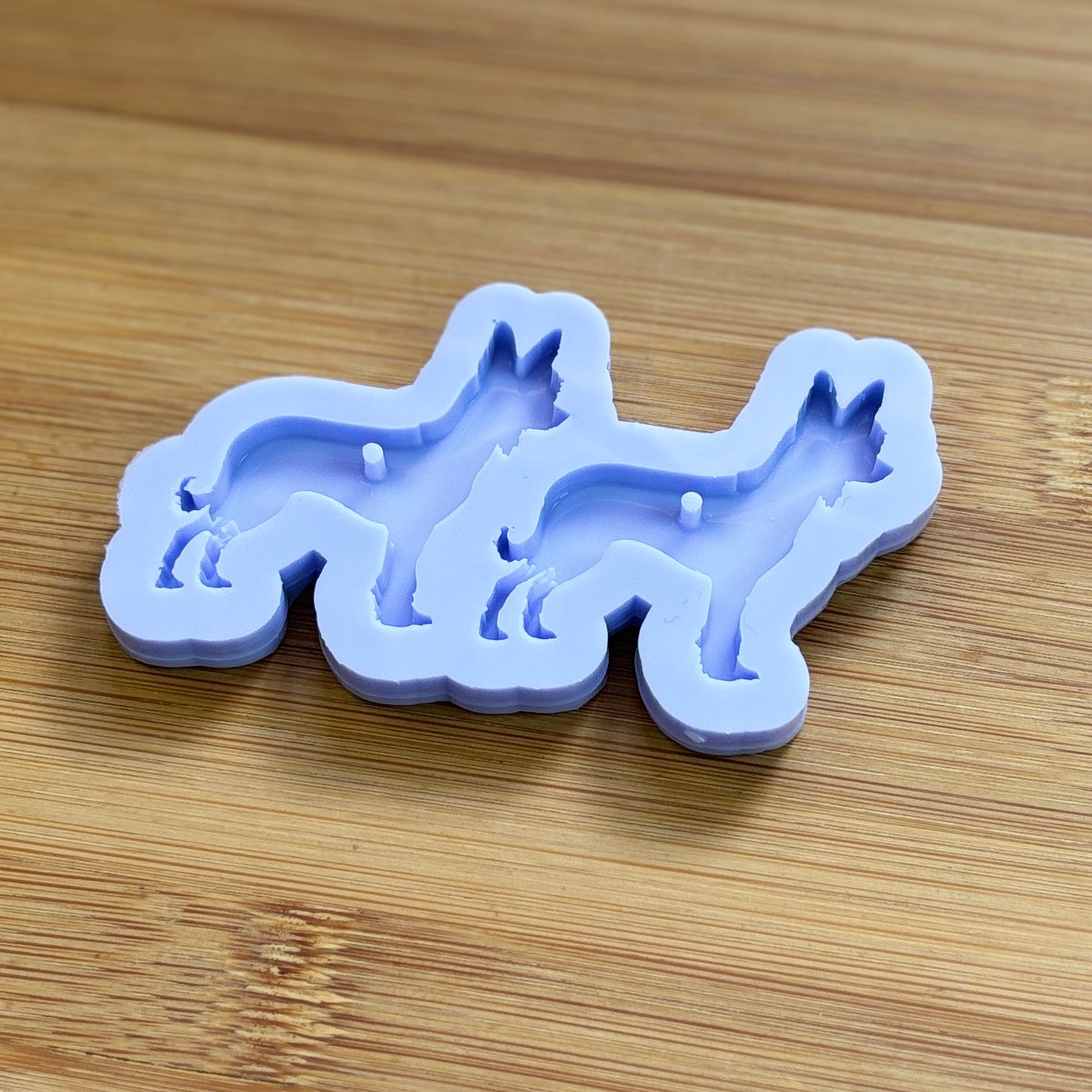 Chinese Crested Powder Puff Silicone Mold with 2 cavities, made with Food Safe Silicone suitable for both food and craft projects.
