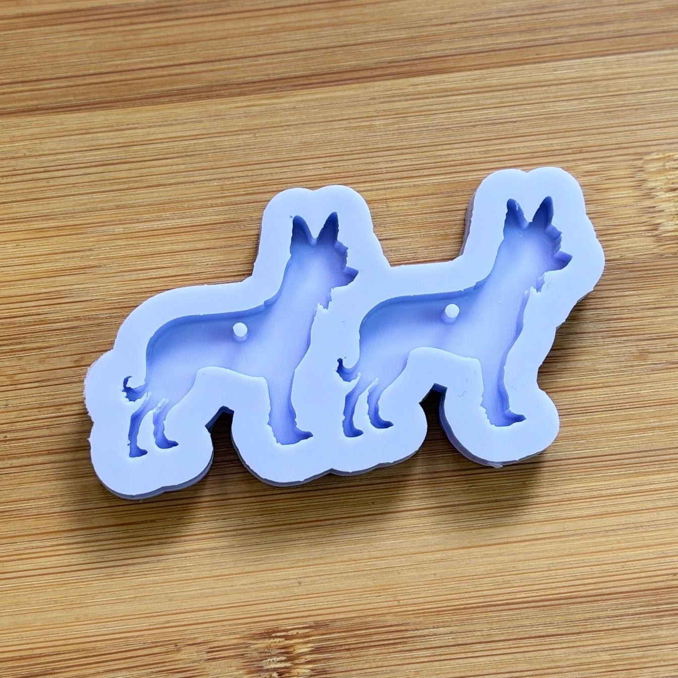Chinese Crested Powder Puff Silicone Mold with 2 cavities, made with Food Safe Silicone suitable for both food and craft projects.