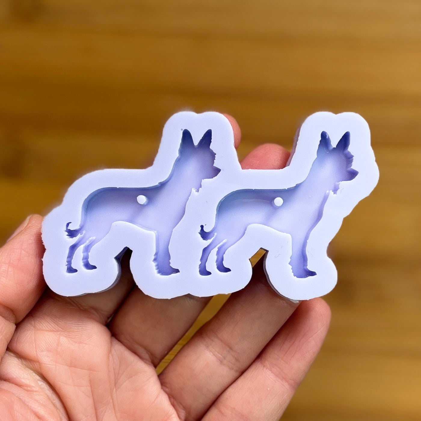 Chinese Crested Powder Puff Silicone Mold with 2 cavities, made with Food Safe Silicone suitable for both food and craft projects.
