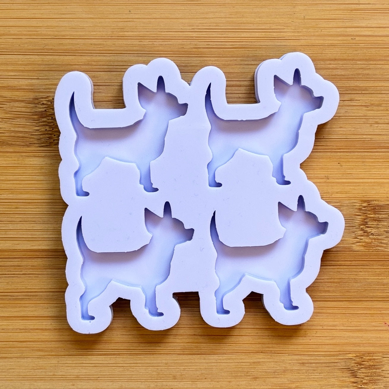 Chihuahua Silicone Mold with 4 cavities, made with Food Safe Silicone suitable for both food and craft projects