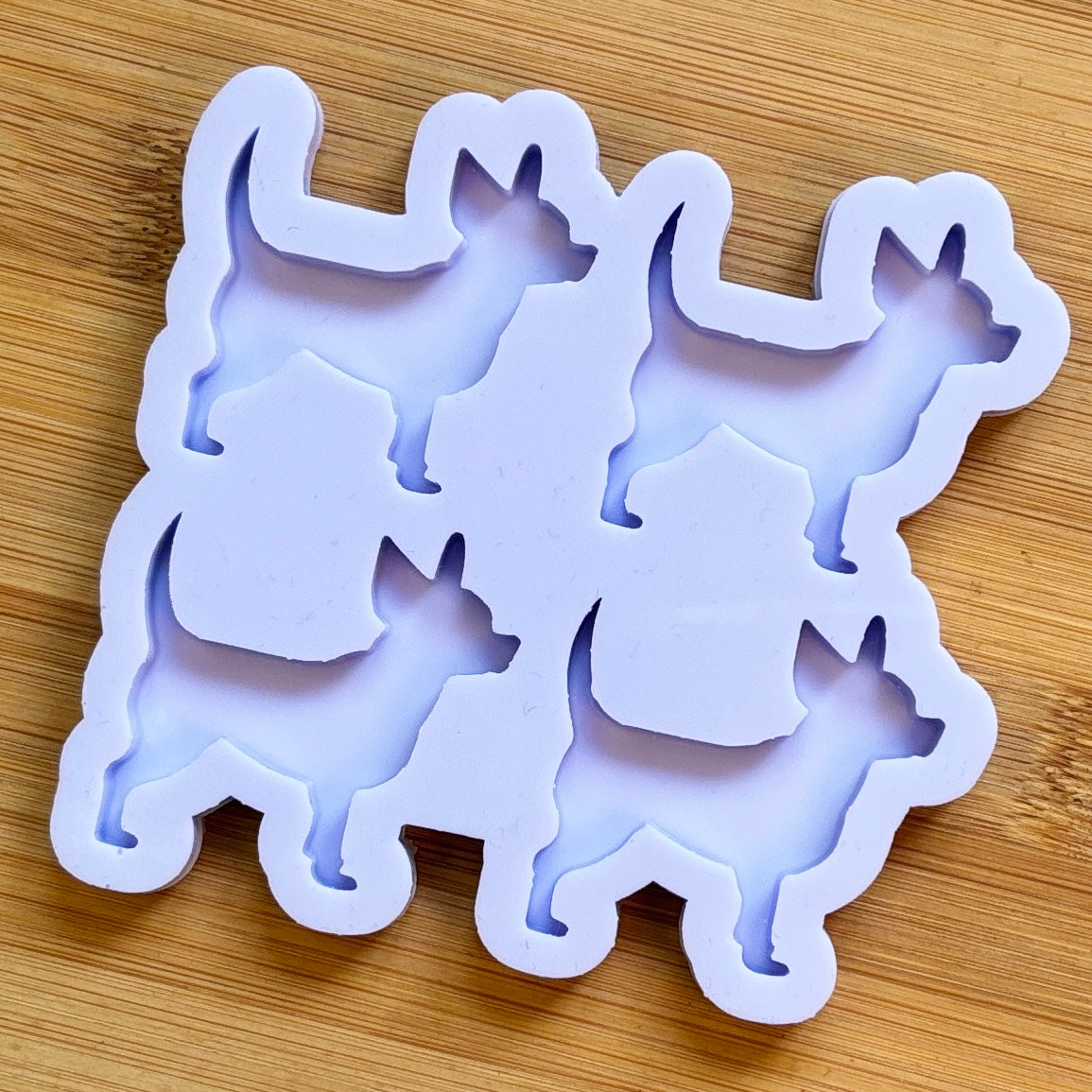 Chihuahua Silicone Mold with 4 cavities, made with Food Safe Silicone suitable for both food and craft projects