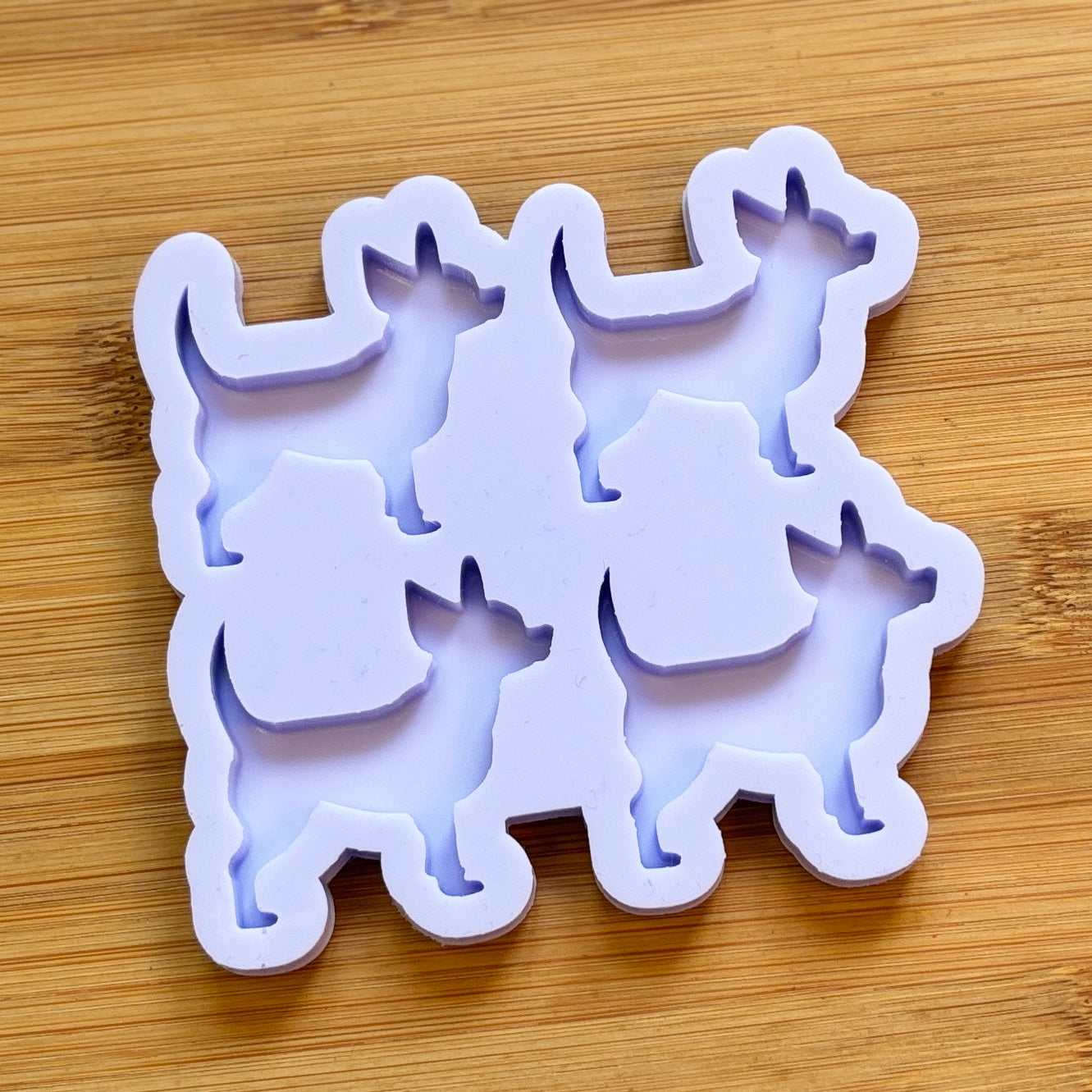 Chihuahua Silicone Mold with 4 cavities, made with Food Safe Silicone suitable for both food and craft projects