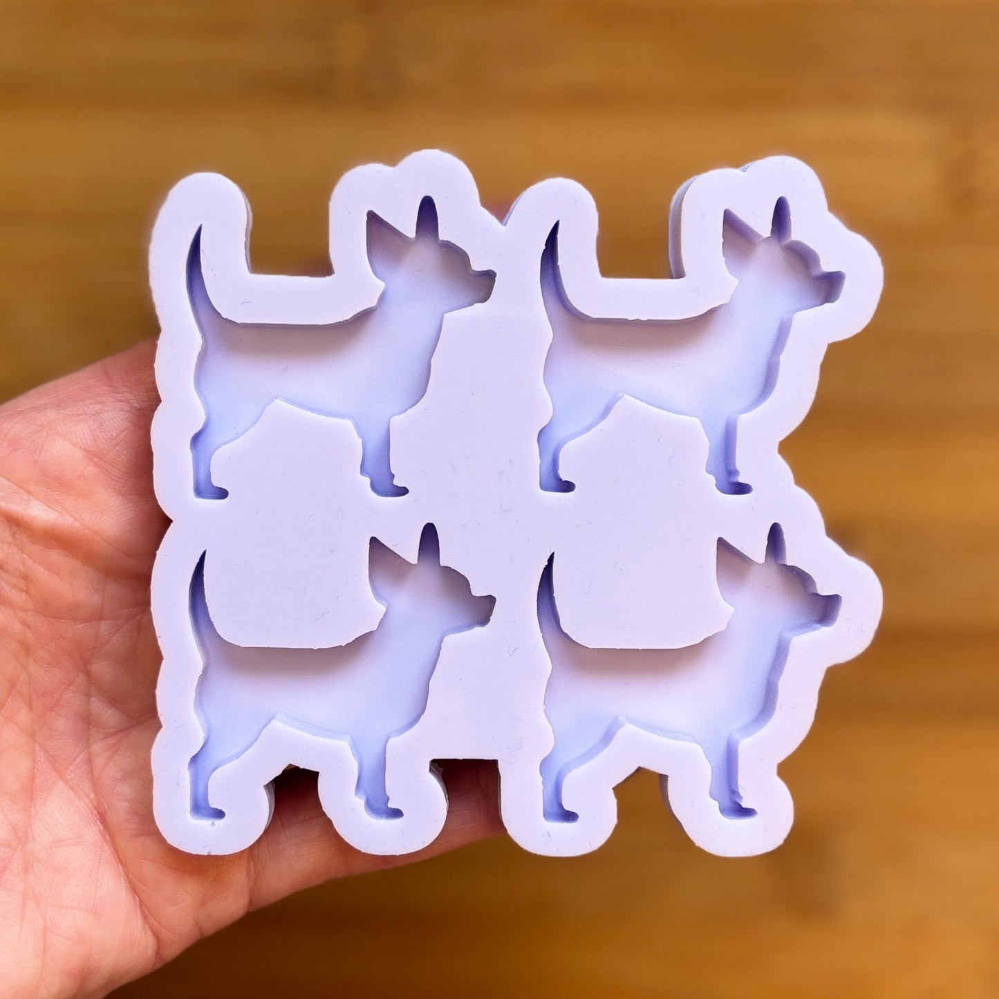 Chihuahua Silicone Mold with 4 cavities, made with Food Safe Silicone suitable for both food and craft projects