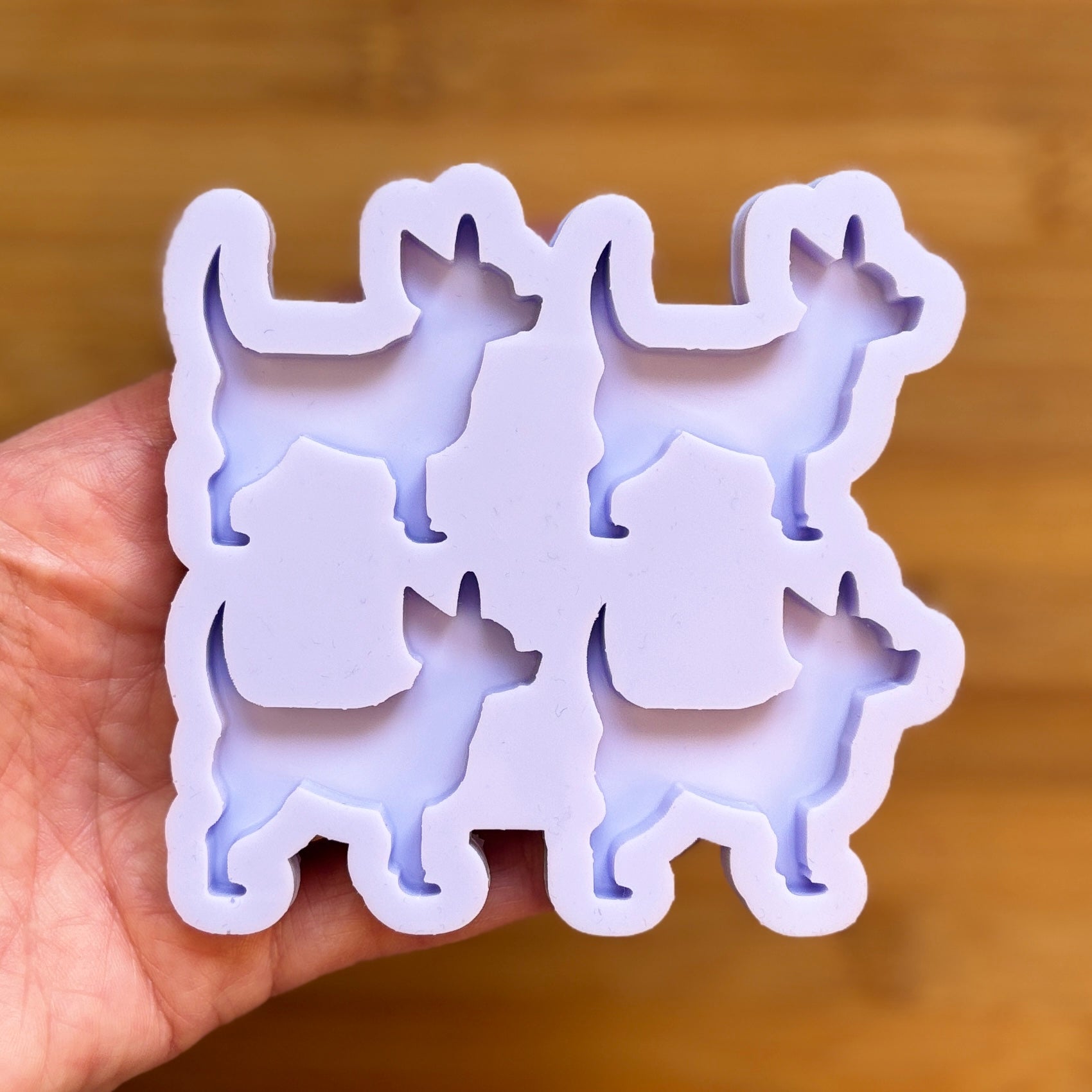 Chihuahua Silicone Mold with 4 cavities, made with Food Safe Silicone suitable for both food and craft projects