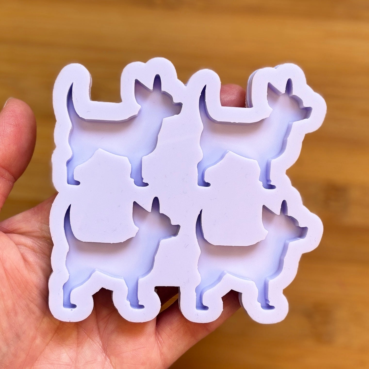 Chihuahua Silicone Mold with 4 cavities, made with Food Safe Silicone suitable for both food and craft projects