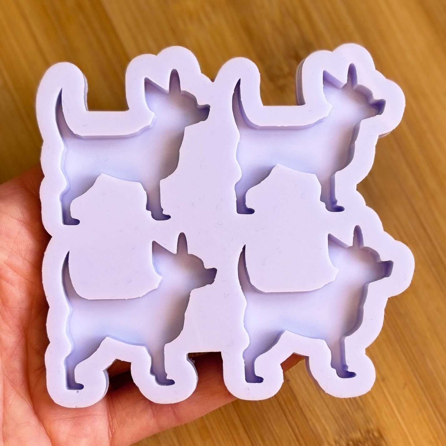 Chihuahua Silicone Mold with 4 cavities, made with Food Safe Silicone suitable for both food and craft projects