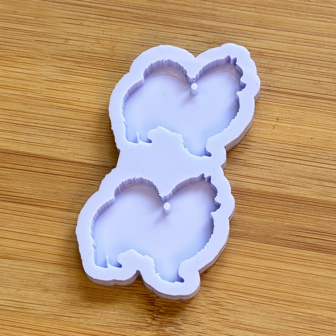 Pomeranian Silicone Mold with two cavities, including hole