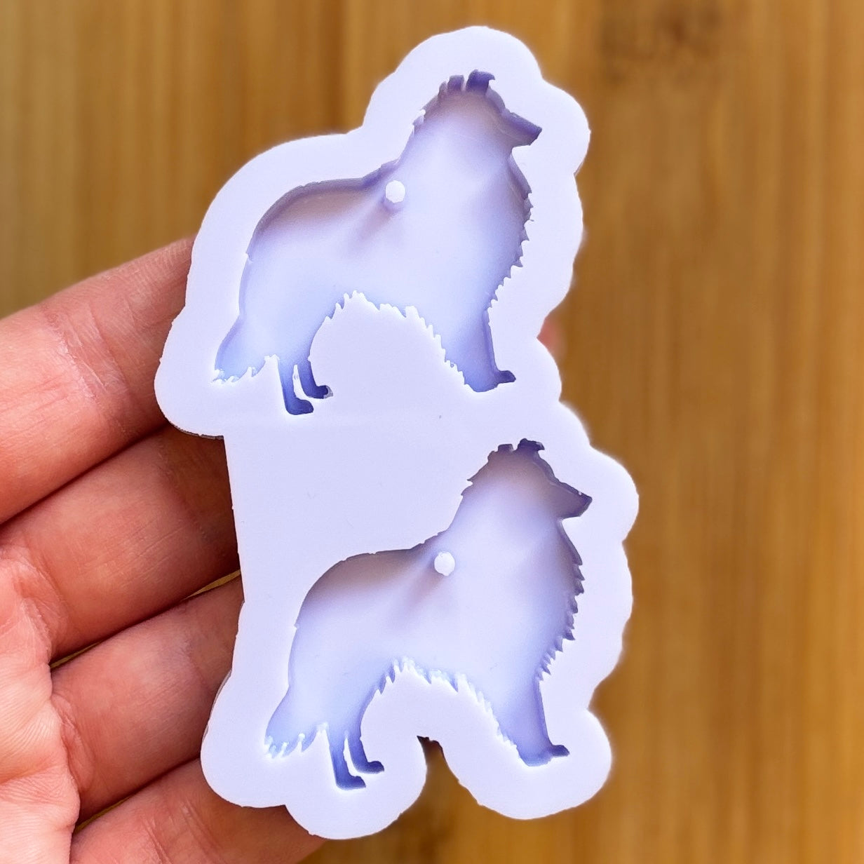 Sheltie Silicone Mold with 2 cavities of 4 cm each, made with Food Safe Silicone suitable for both food and craft projects