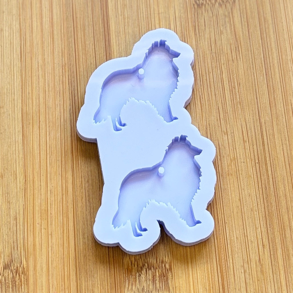 Sheltie Silicone Mold with 2 cavities of 4 cm each, made with Food Safe Silicone suitable for both food and craft projects