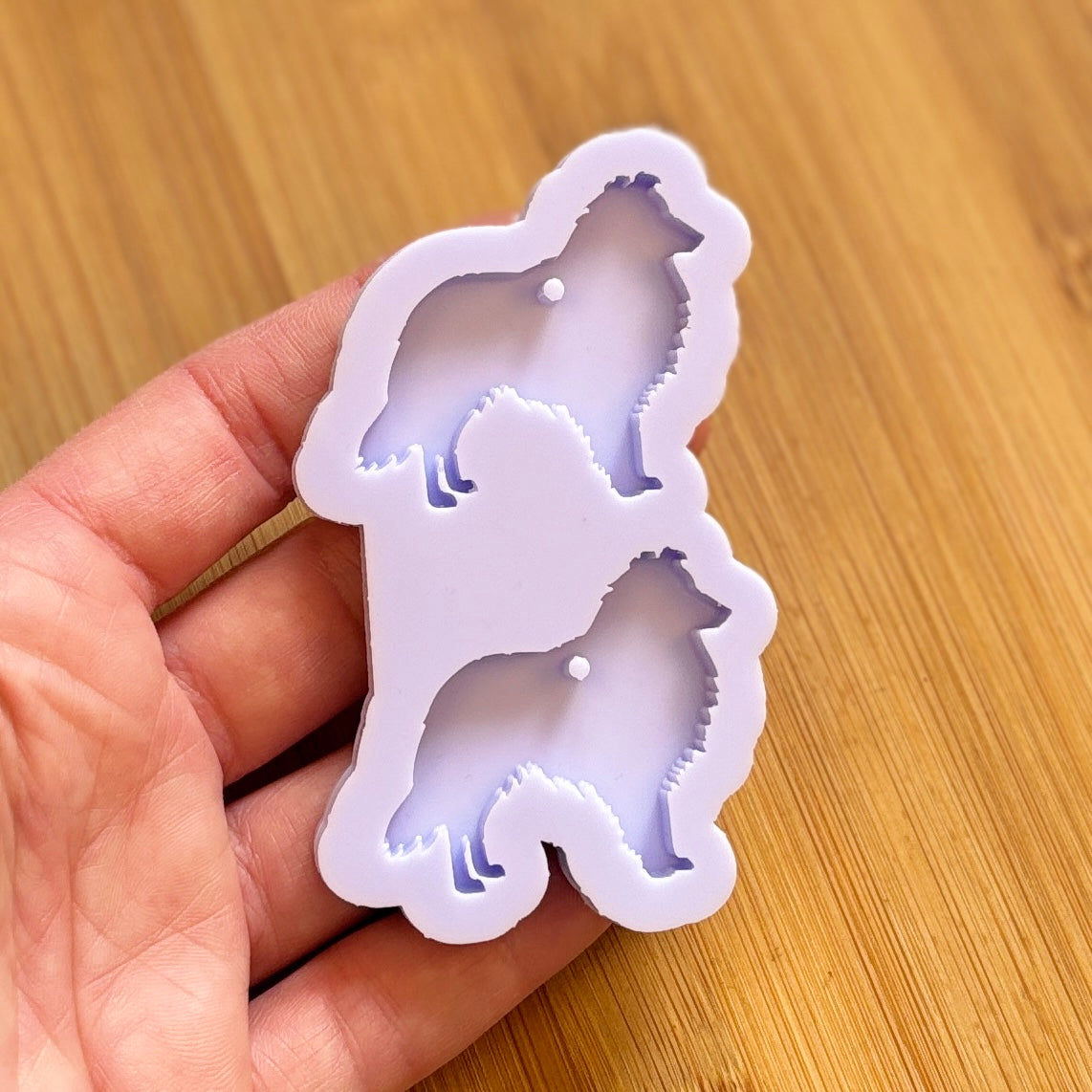 Sheltie Silicone Mold with 2 cavities of 4 cm each, made with Food Safe Silicone suitable for both food and craft projects