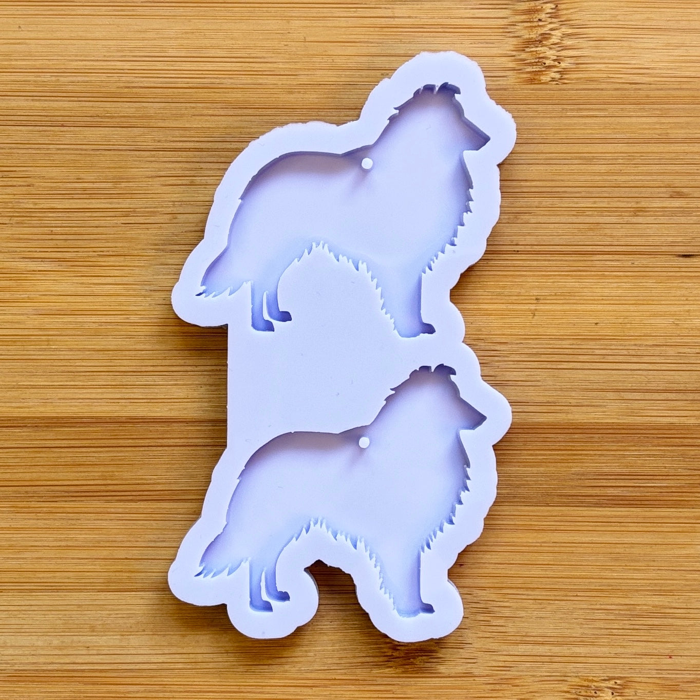 Sheltie Silicone Mold with 2 cavities of 6 cm each, made with Food Safe Silicone suitable for both food and craft projects