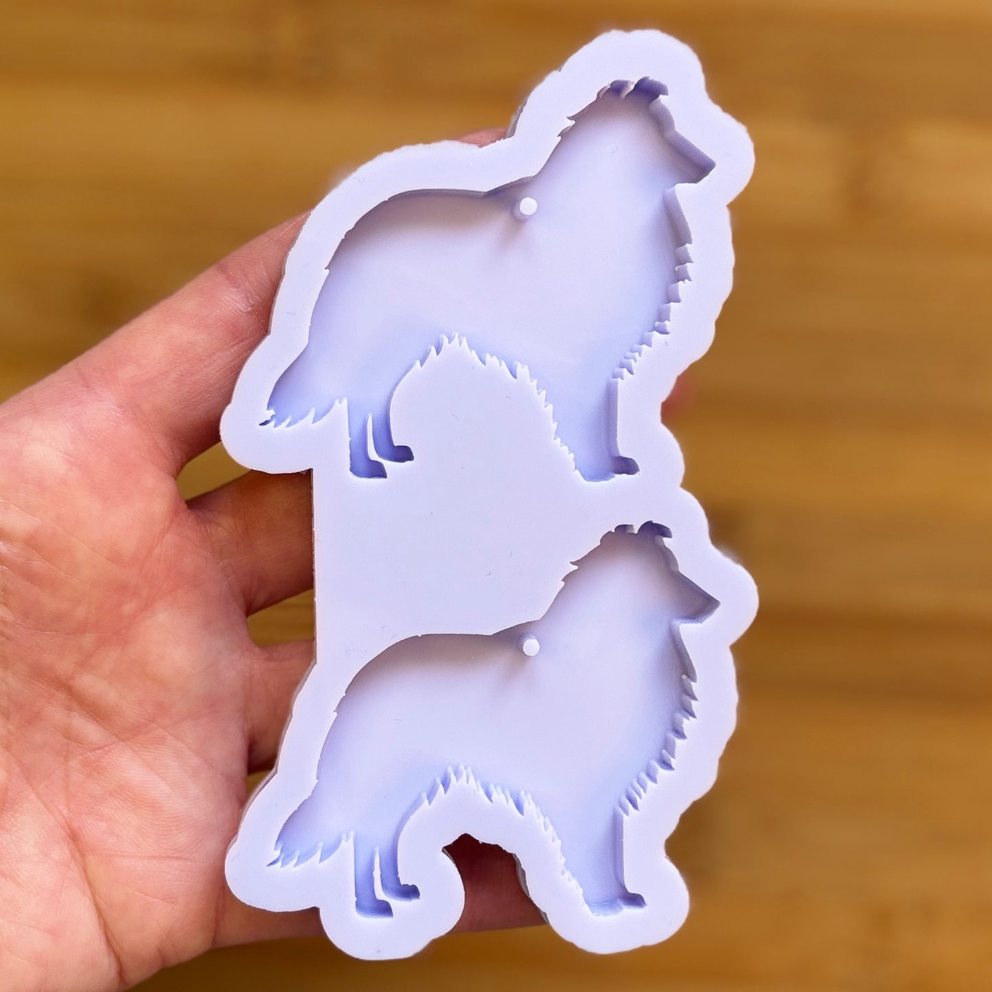 Sheltie Silicone Mold with 2 cavities of 6 cm each, made with Food Safe Silicone suitable for both food and craft projects