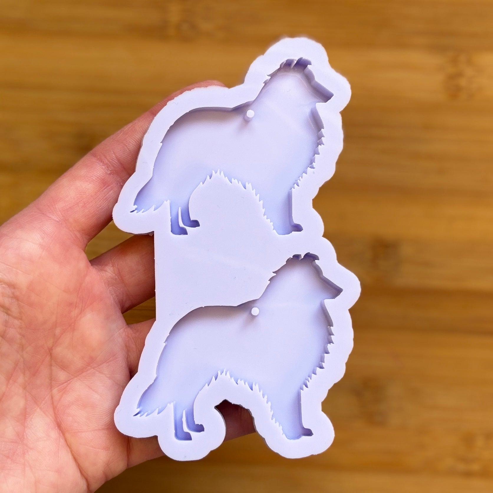 Sheltie Silicone Mold with 2 cavities of 6 cm each, made with Food Safe Silicone suitable for both food and craft projects